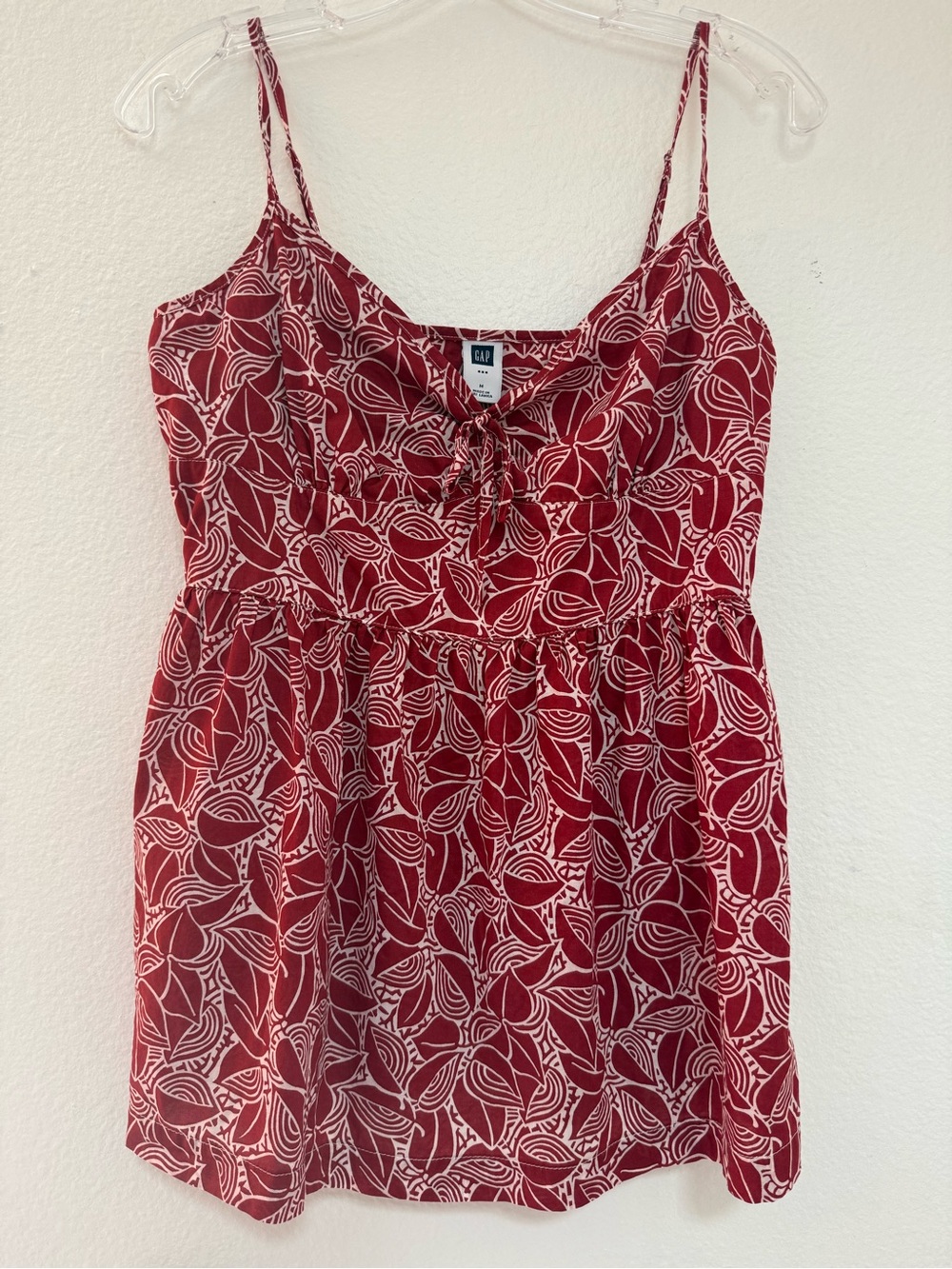 GAP Red Leaf-Print Spaghetti Strap Camisole